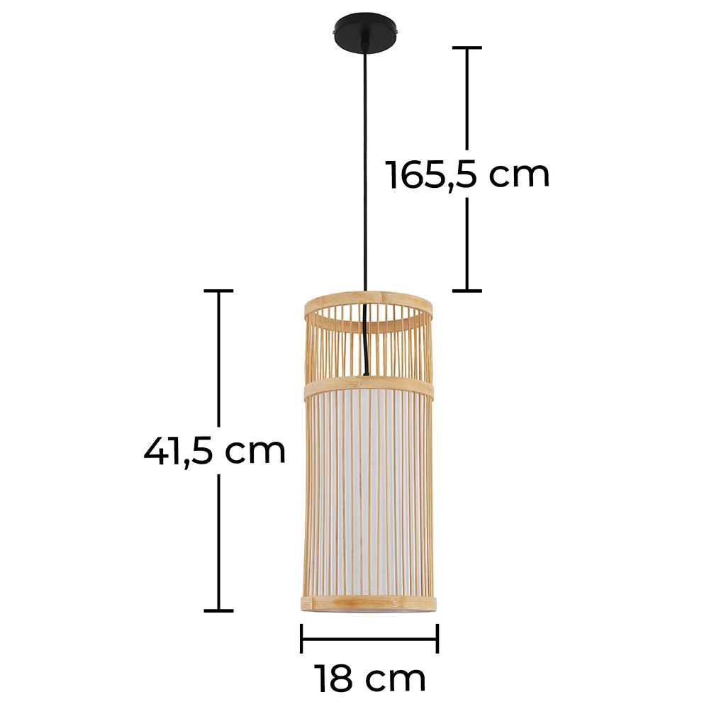 Luminária de teto de bambu - Pendente de estilo Boho Bali - Lawan image 10