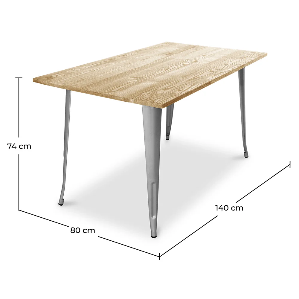 Mesa de jantar retangular - Design industrial - Madeira - Troy image 10