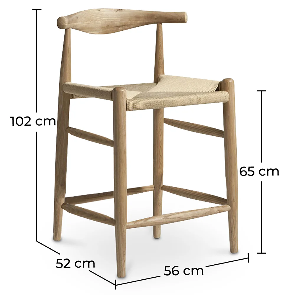 Banco de madeira com design Boho Bali - 65cm - Elb image 10