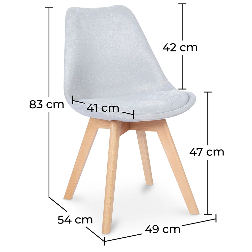 Cadeira de Jantar Estofada em Tecido - Estilo Escandinavo - Denisse image 10