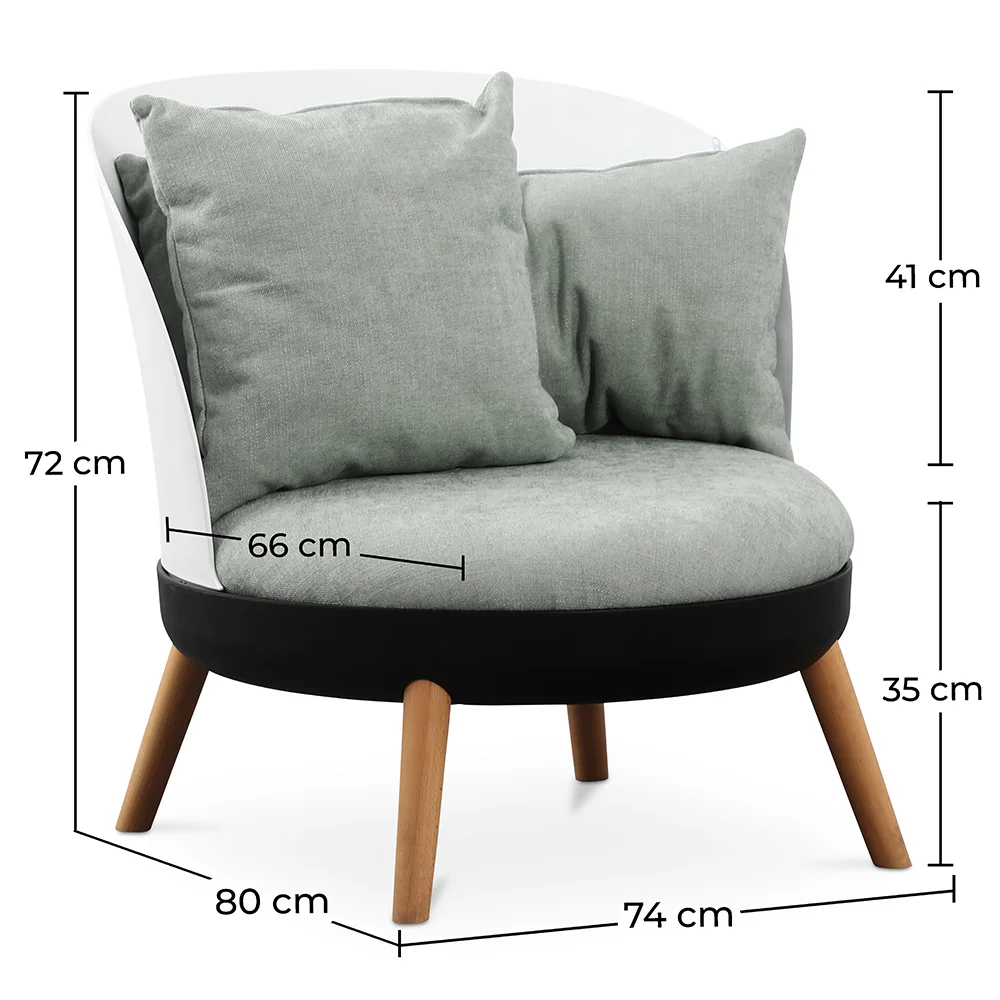 Cadeira Redonda - Estofada em linho - Design Escandinavo - Bella image 10