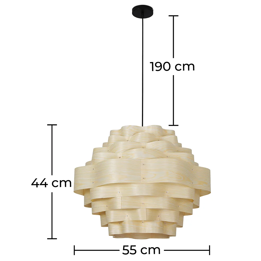 Luminária de teto de madeira - Luminária pendente de stile Boho Bali - Aura image 10