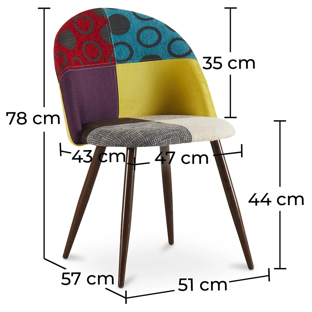 Cadeira de jantar estofada em patchwork - Estilo escandinavo - Ray image 10