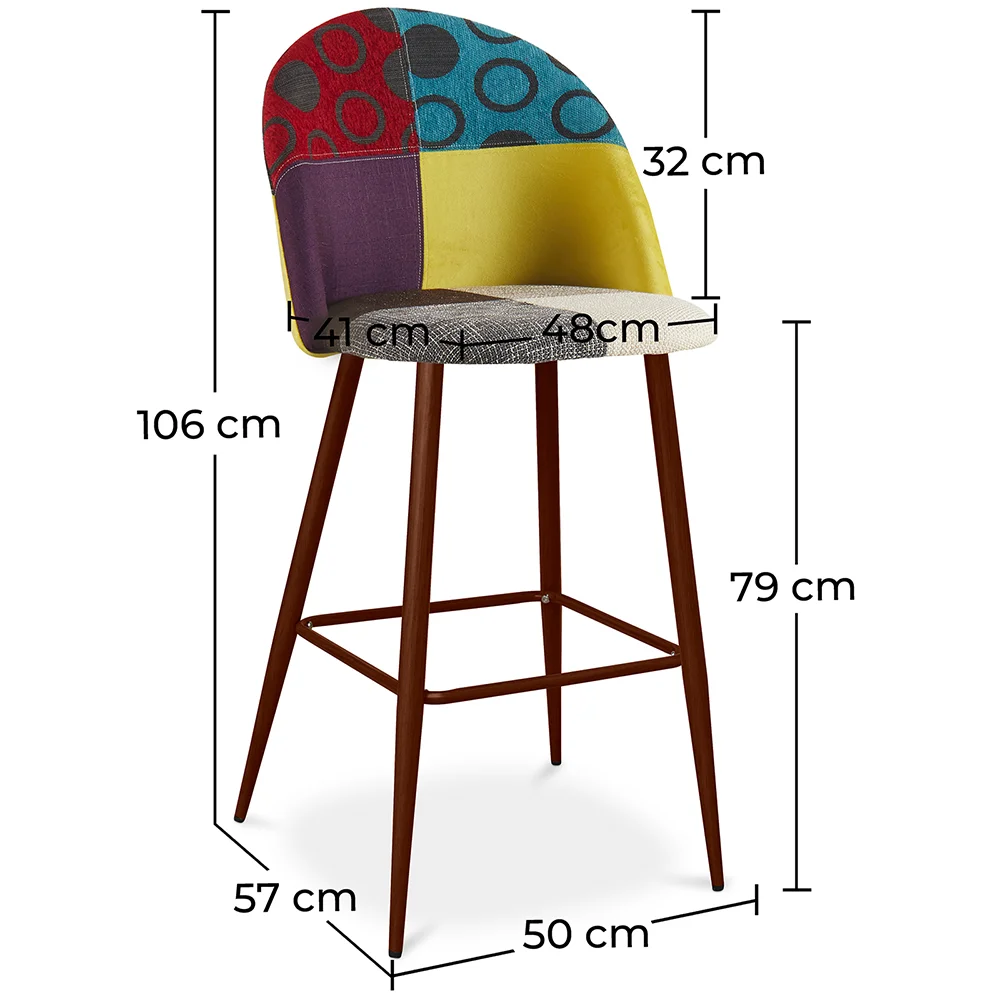 Banqueta Estofada em Patchwork - Estilo Escandinavo -  Ray image 10