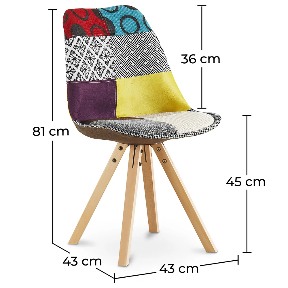 Cadeira de Jantar - Estofada em Patchwork - Ray image 10