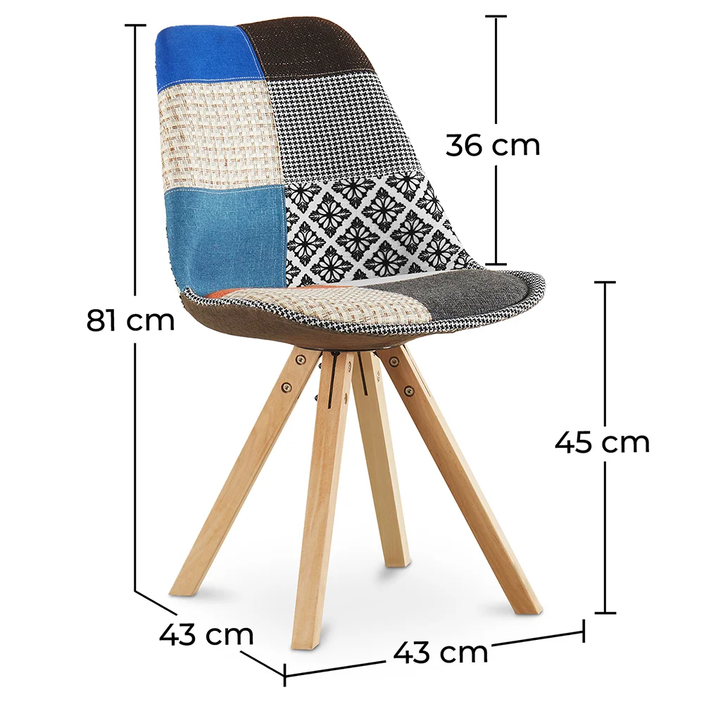 Cadeira de Jantar - Estofada em Patchwork - Pixi  image 10