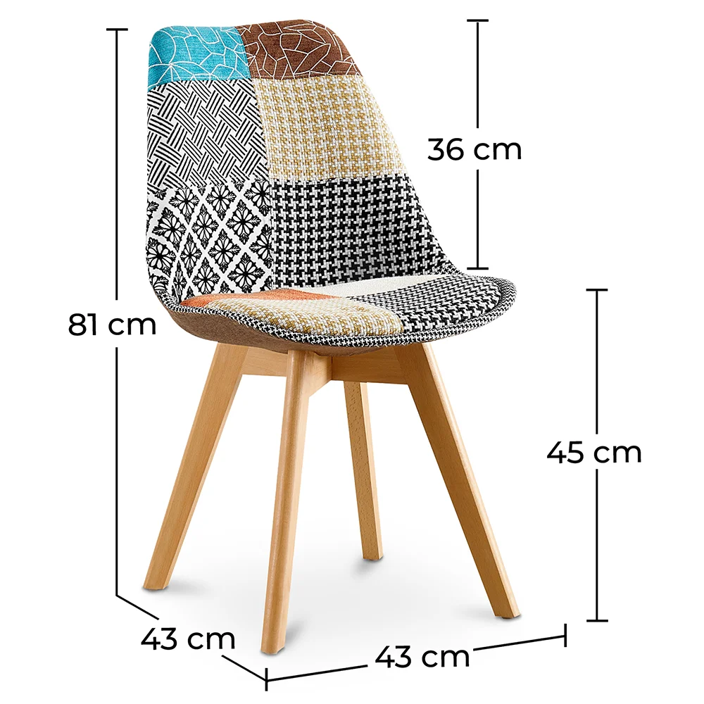 Cadeira de Jantar - Estofada em Patchwork - Patty image 10