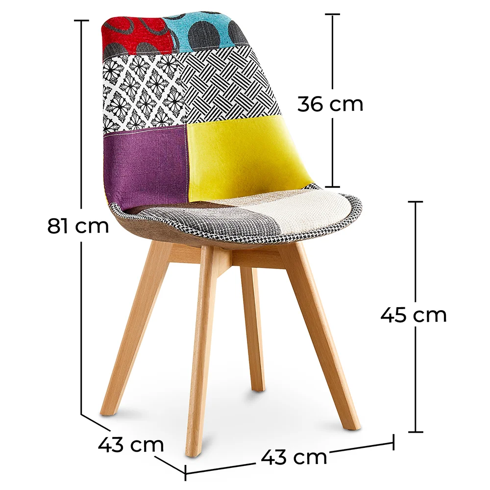 Cadeira de Jantar - Estofada em Patchwork - Ray image 10