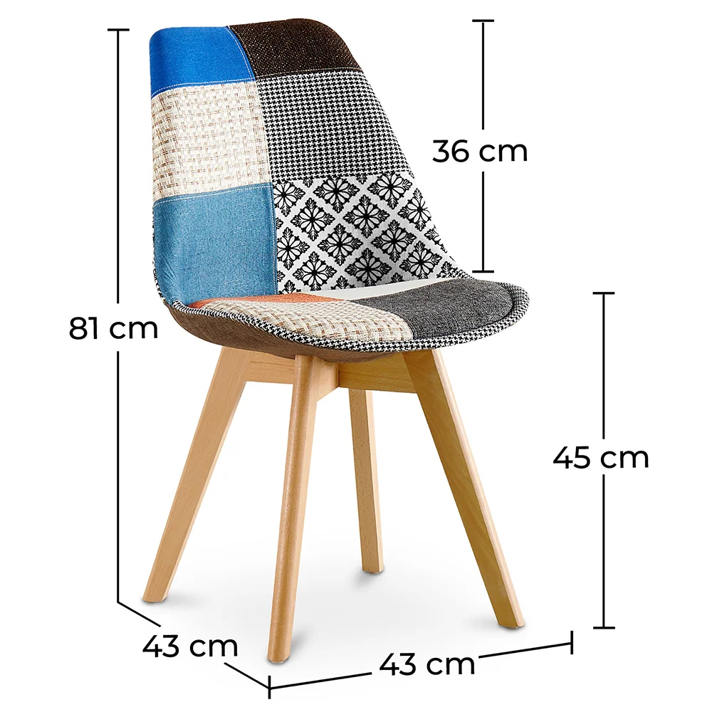 Cadeira de Jantar - Estofada em Patchwork - Pixi  image 10