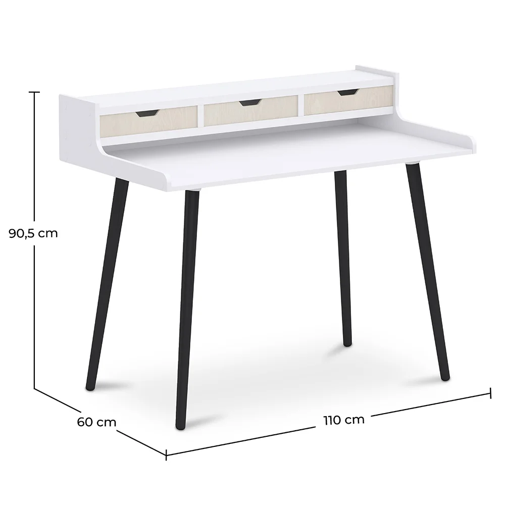 Mesa de Madeira com Gavetas - Design Escandinavo - Thora image 10