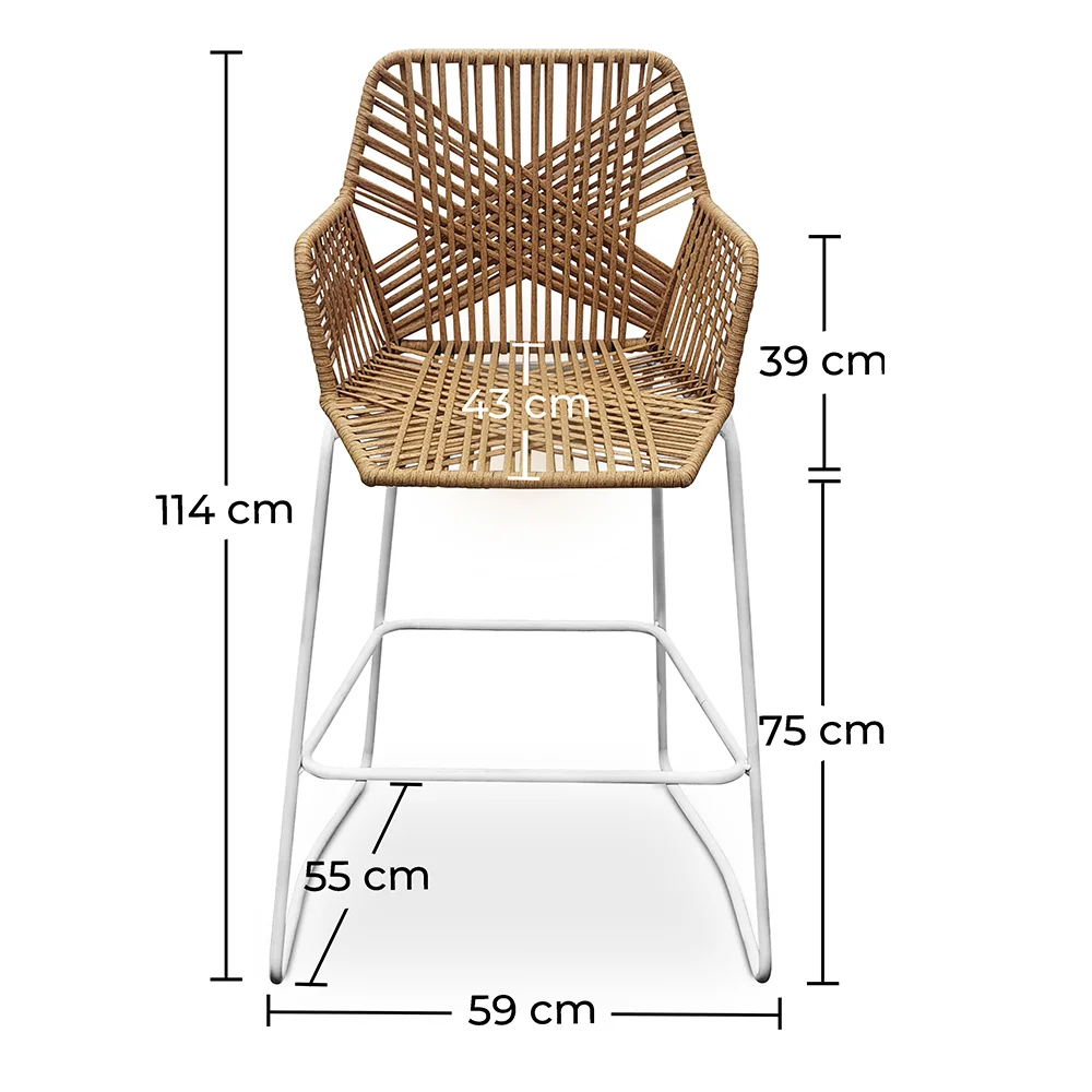 Banco de vime Boho Bali Design - 75cm - Tale image 10