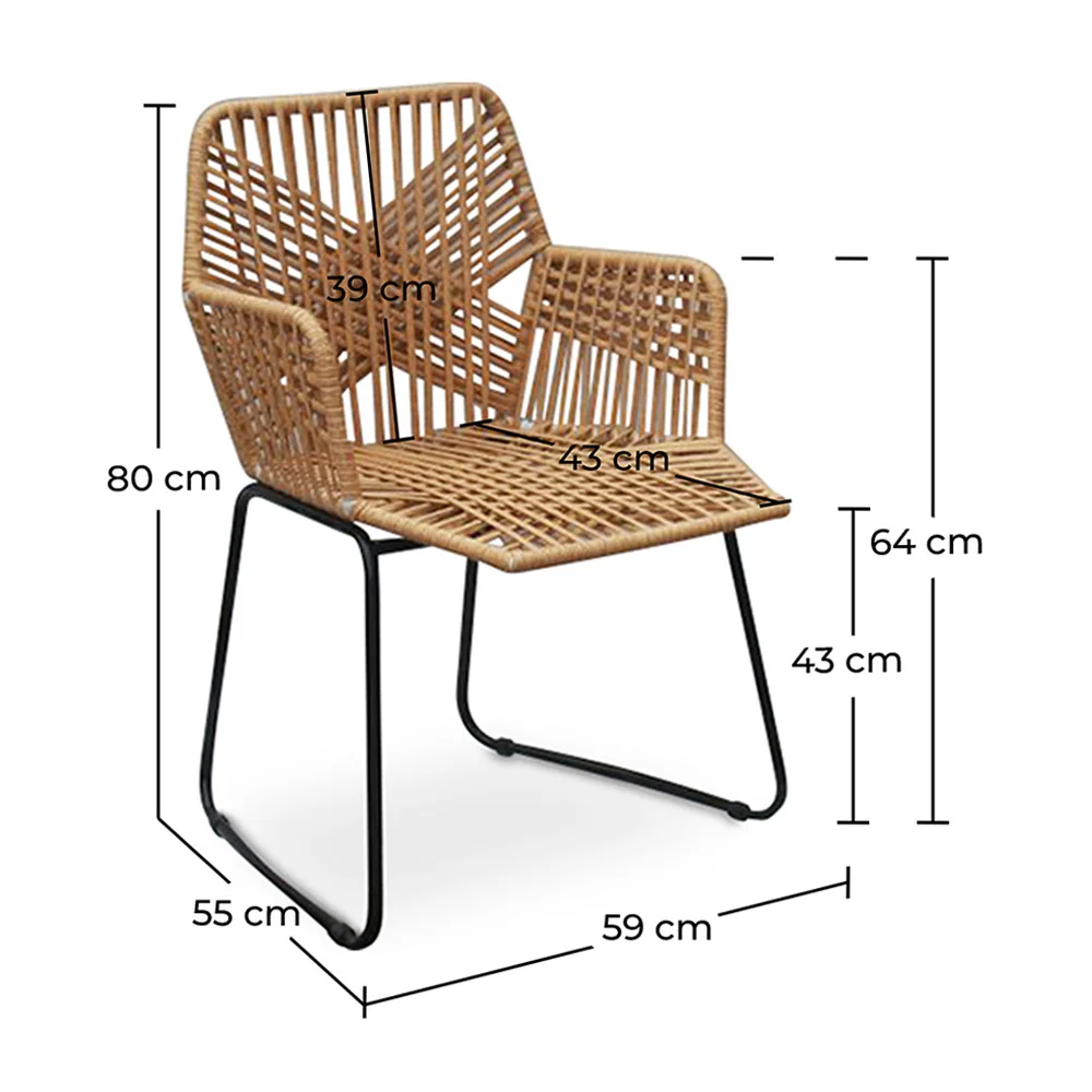 Cadeira de jantar de vime - Cadeira de jardim Boho Bali Design - Tale image 10