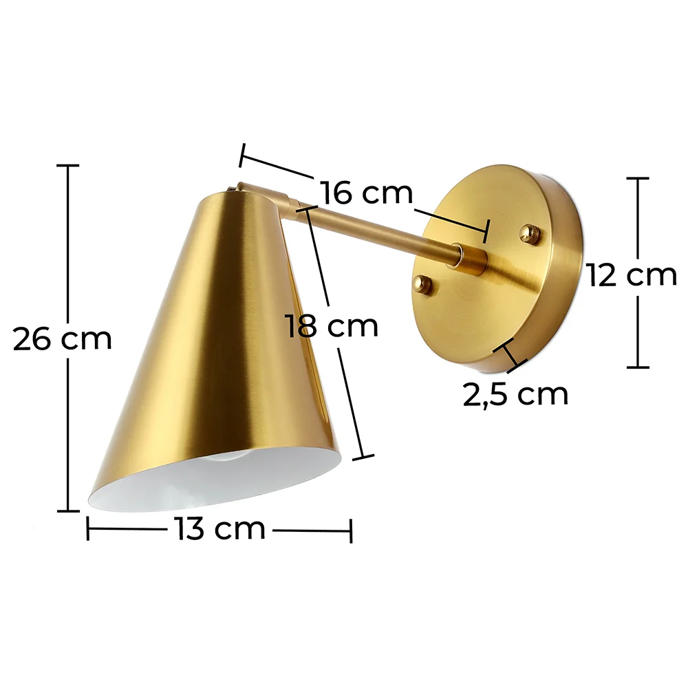 Luminária de Parede - Cone de Metal - Dourado - Livel image 10