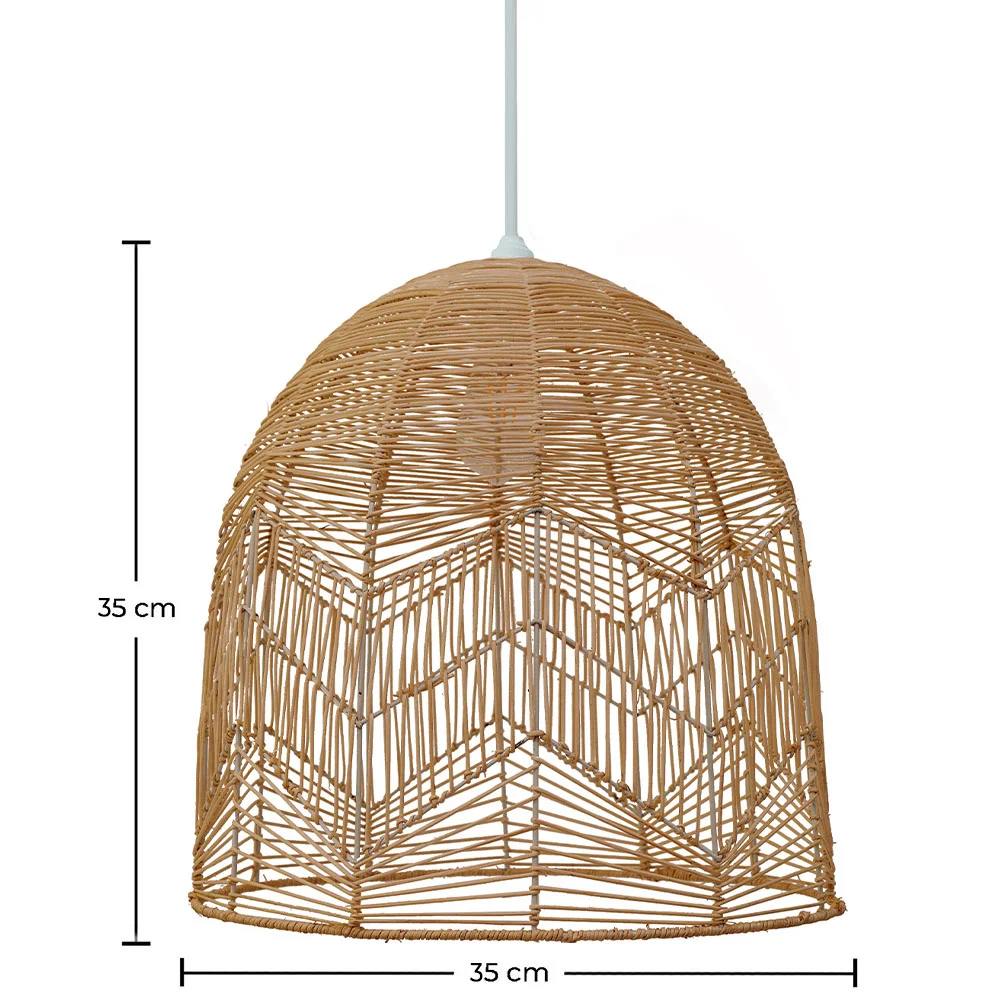 Luminária de teto de ratã - Pendente de stile Boho Bali - Bu image 10