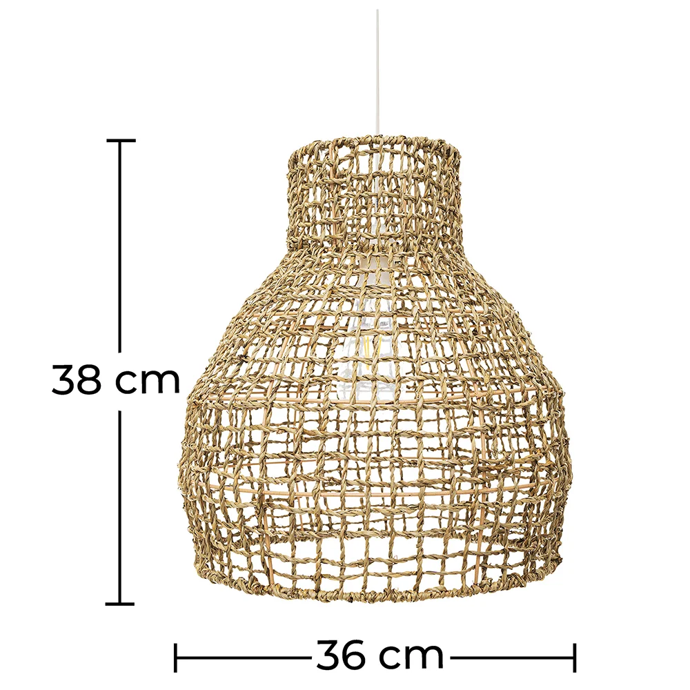 Luminária de teto de vime - Luminária pendente de stile Boho Bali - Lan image 10