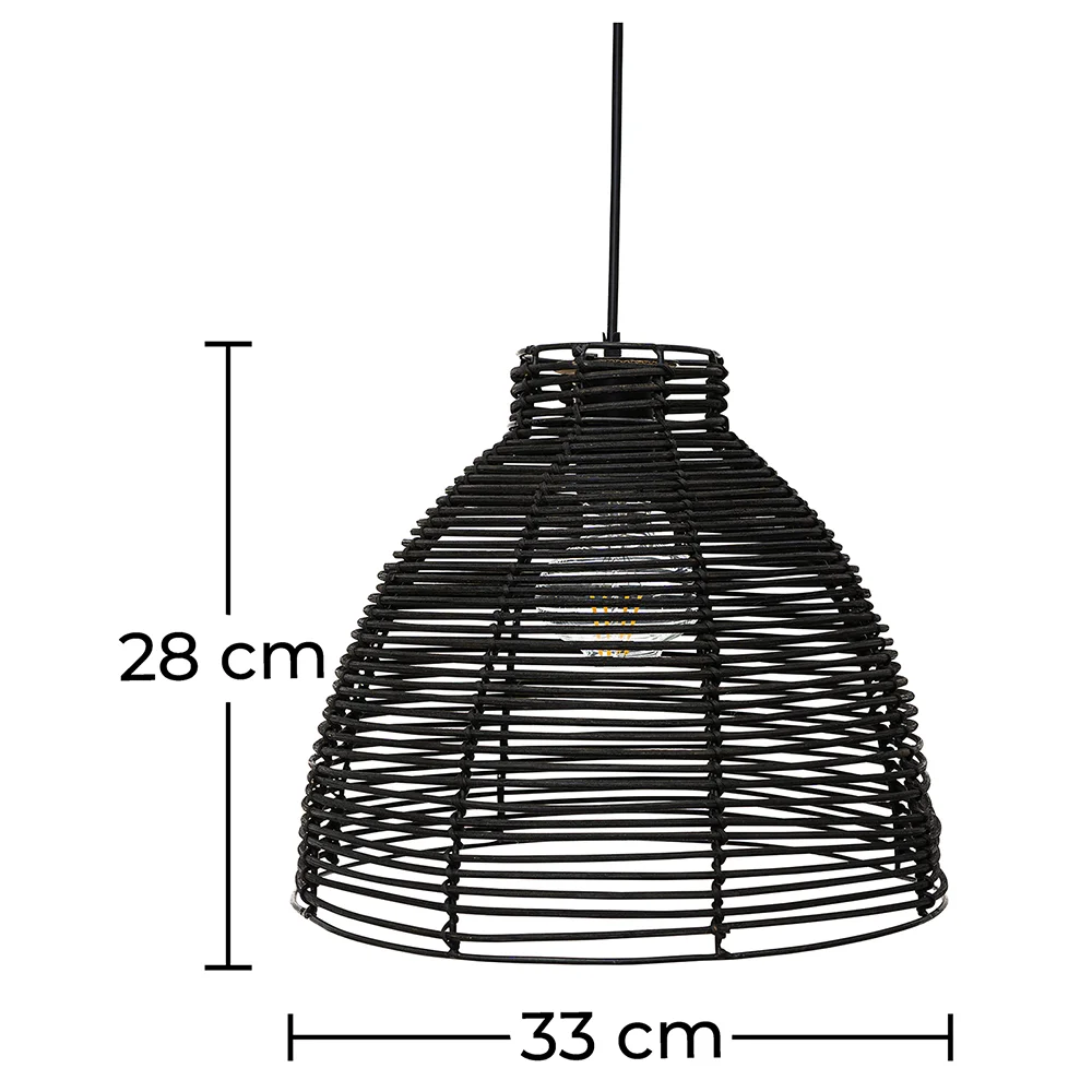 Luminária de teto de vime preto - Luminária pendente de stile Boho Bali - Gian image 10