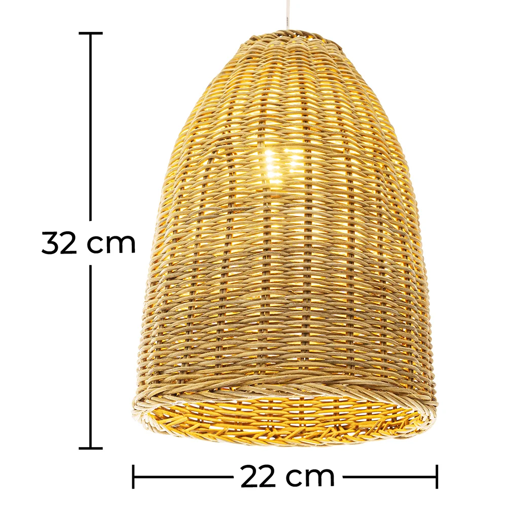 Luminária de teto de ratã - Luminária pendente de stile Boho Bali - Lie image 10