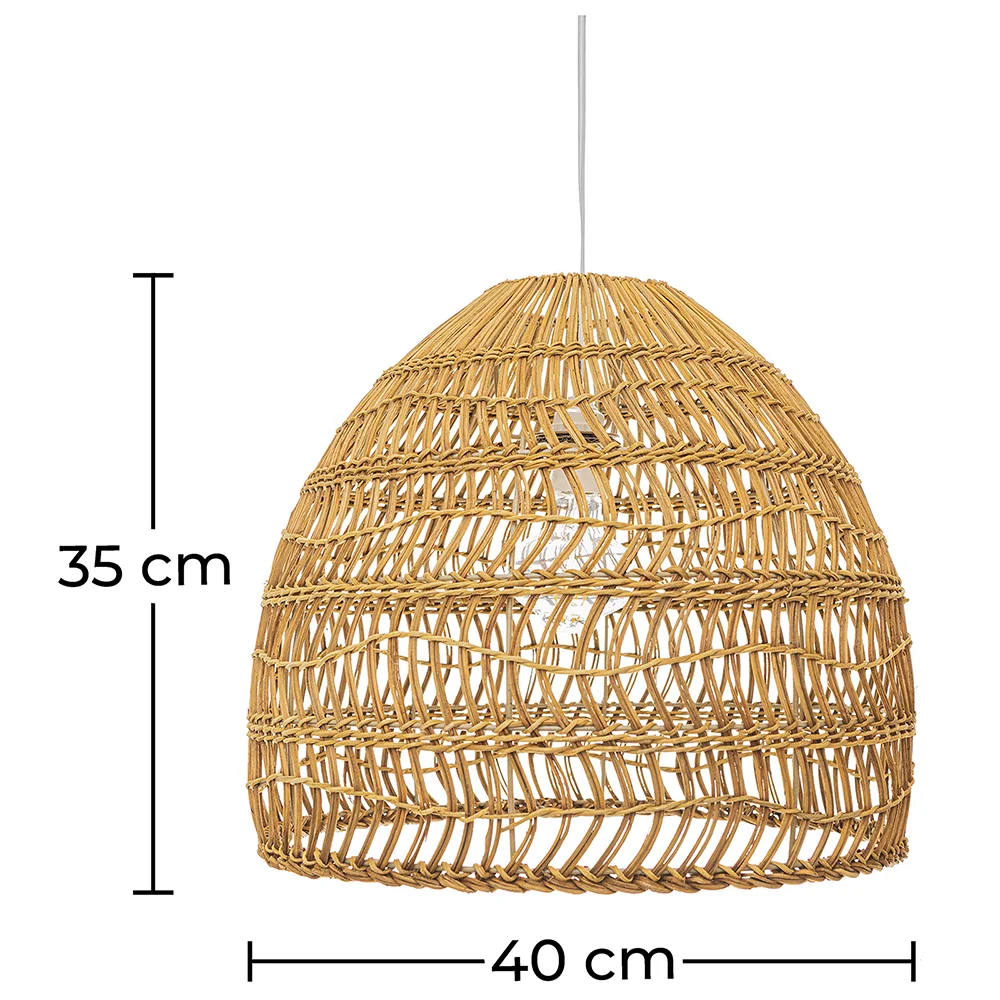  Luminária de teto de ratã - Pendente de stile Boho Bali - 40cm - Hoa image 10