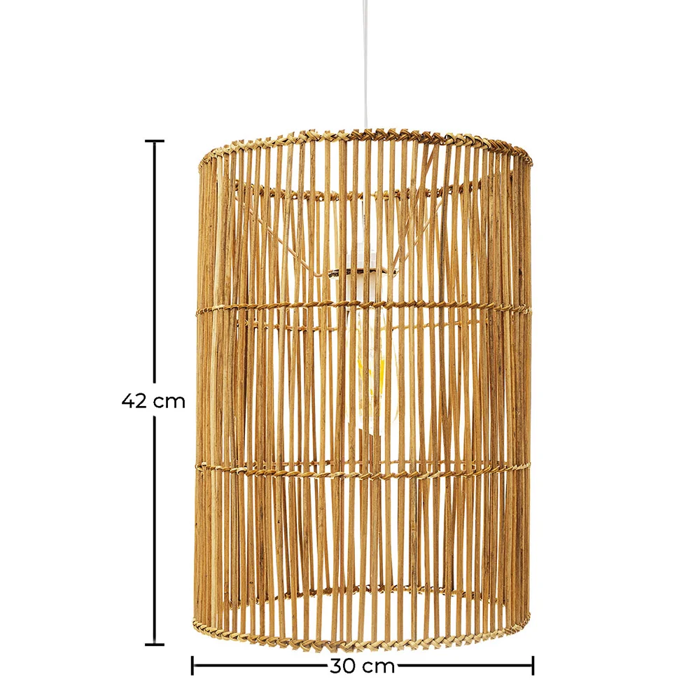 Luminária de teto de rattan - Luminária pendente de stile Boho Bali - An image 10