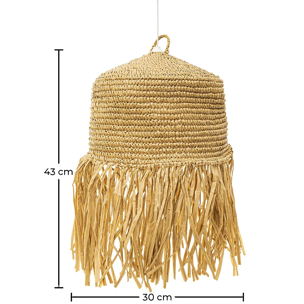 Luminária de teto de rafia - Pendente de stile Boho Bali - Lanui
 image 10