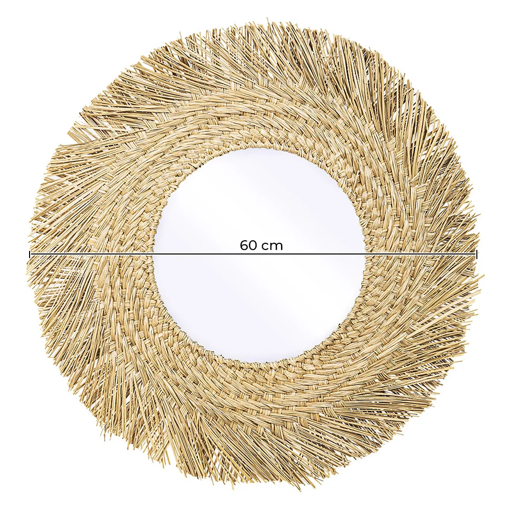  Espelho de Parede - Design Redondo Boho Bali (60 cm) - Rewu image 10