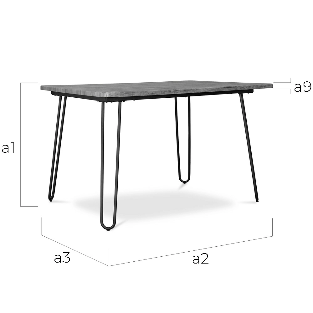 Conjunto de Mesa - Diseño Industrial 120cm - Hairpin + Cadeira de Jantar - Stylix image 10