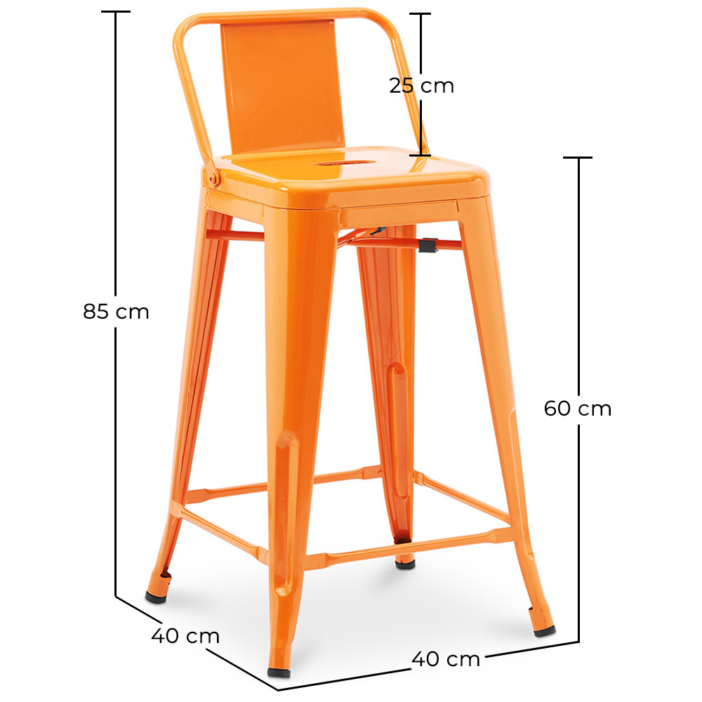 Banco Bar com Encosto - Desenho Industrial - 60cm - Nova Edição - Stylix image 10