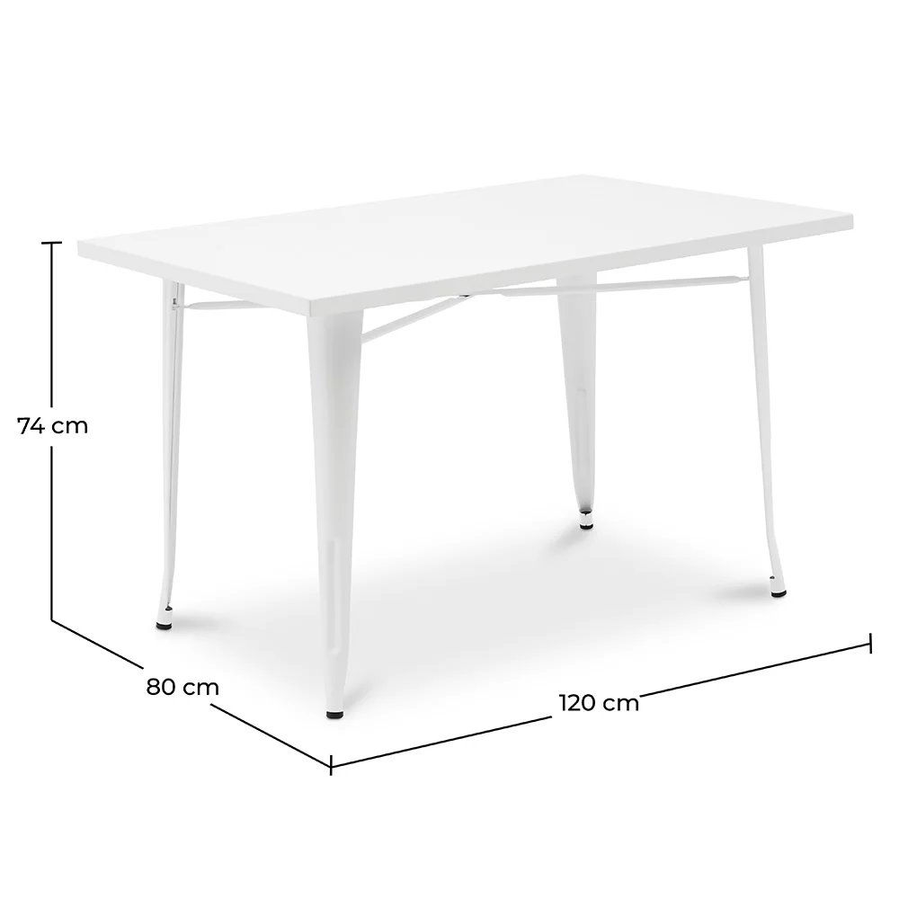 Mesa de jantar retangular - Design industrial - Metal branco - Ashi image 10