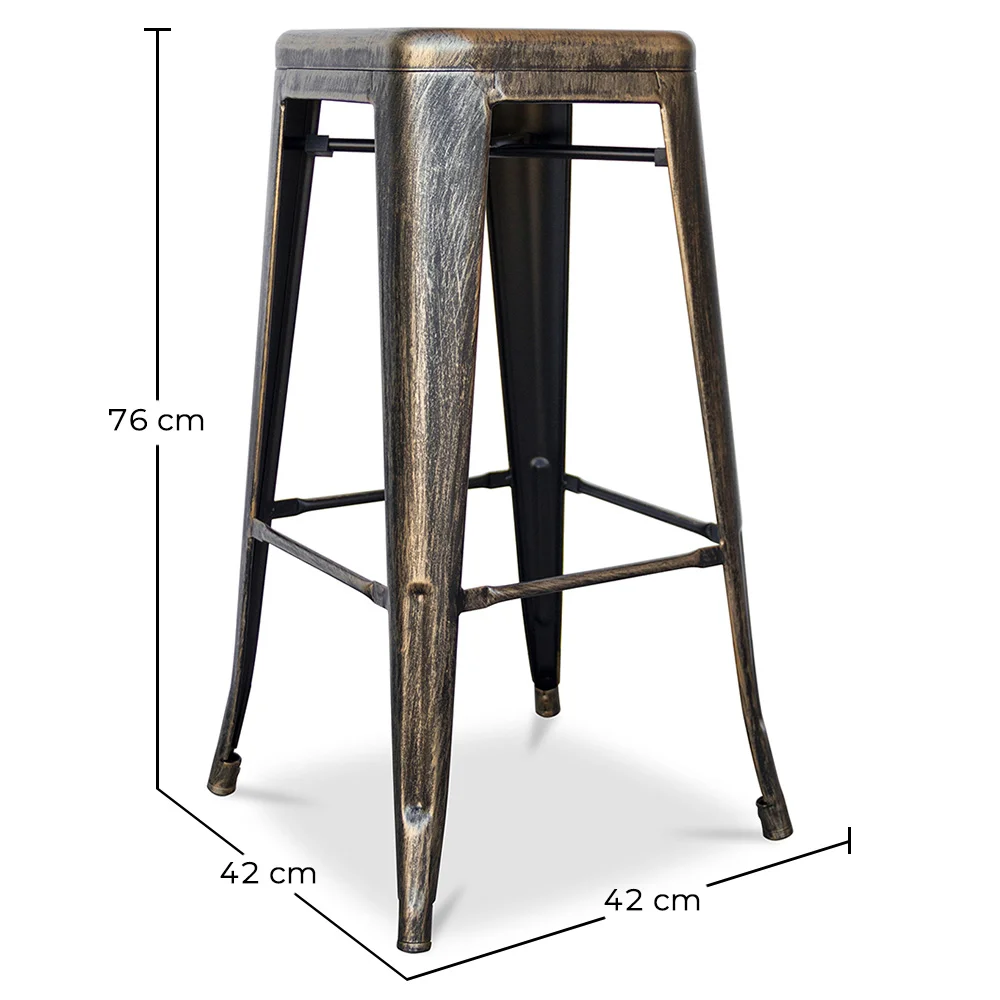 Banco de Bar – Estilo Industrial – Aço – 76 cm – Stylix image 10