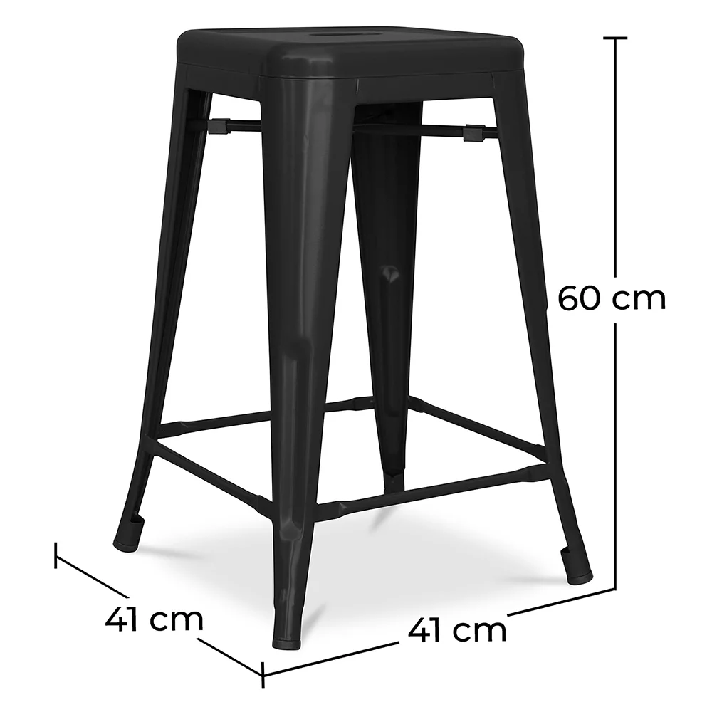 Banco Bar - Design Industrial - Aço Mate - 60cm - Nova Edição - Stylix image 10
