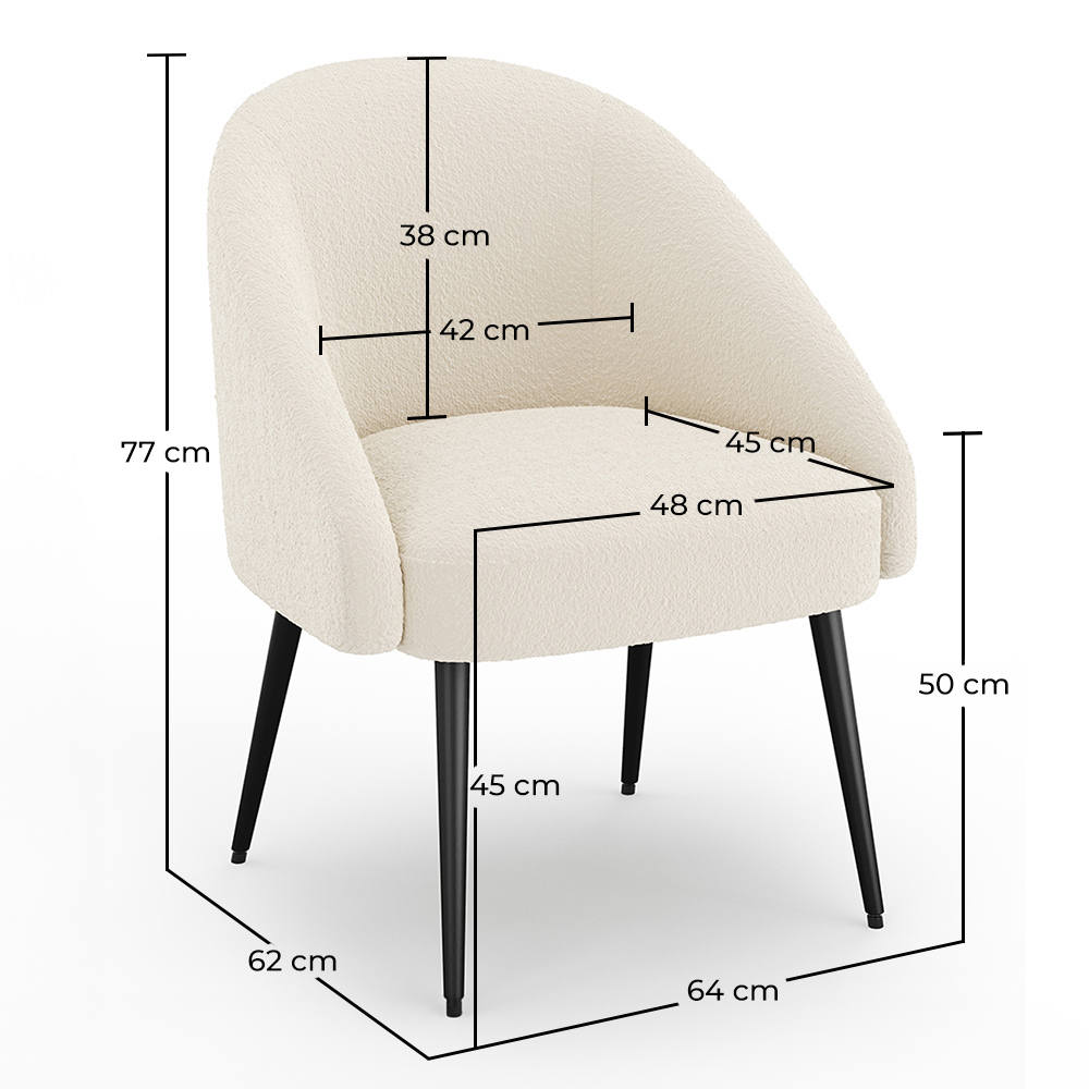 Poltrona de Design - Estofada em Tecido Bouclé - Wasda image 10