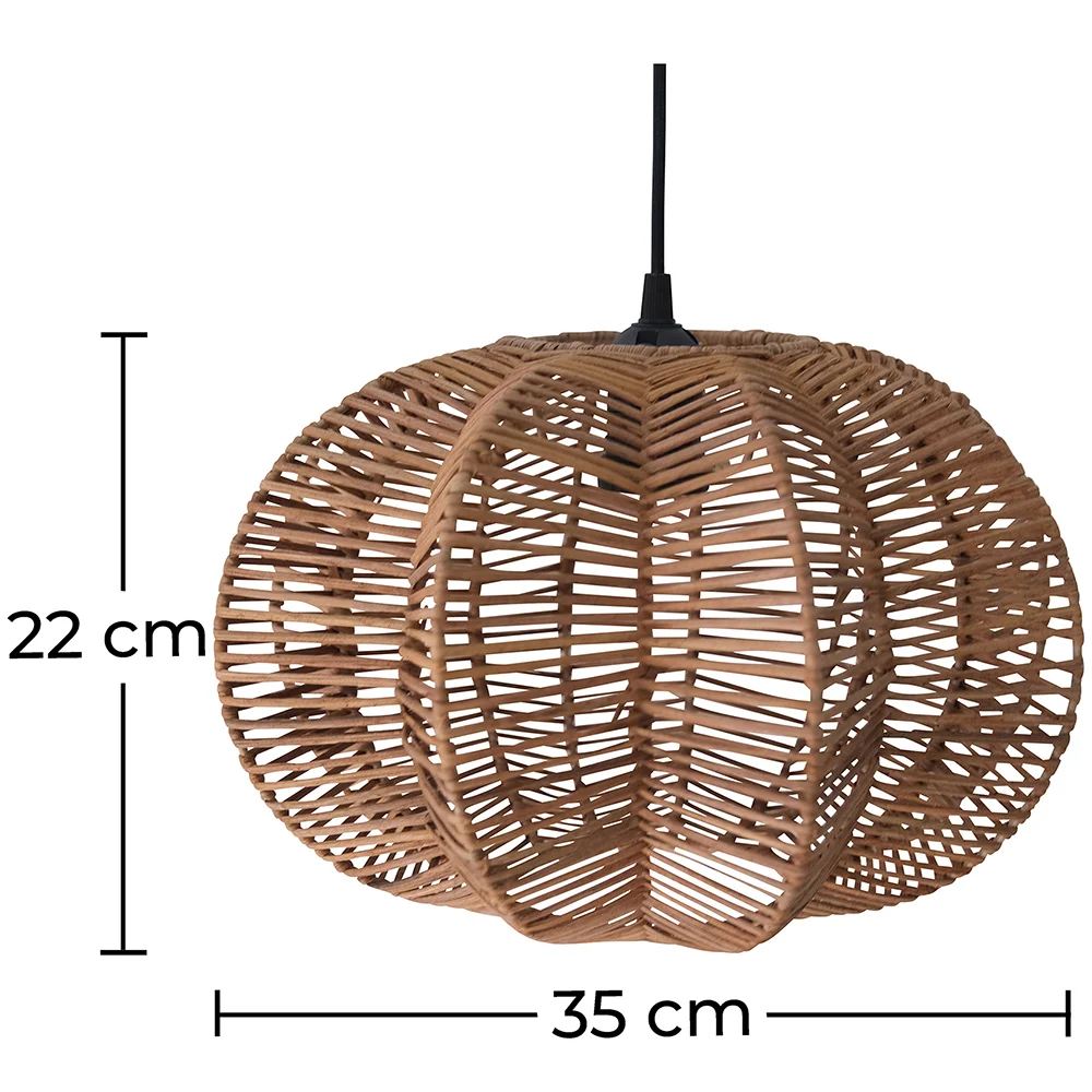 Luminária de teto de ratan - Pendente de stile Boho Bali - Pya image 10