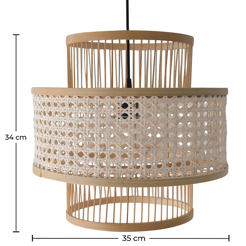Luminária de teto de ratan - Pendente de stile Boho Bali - Yei image 10