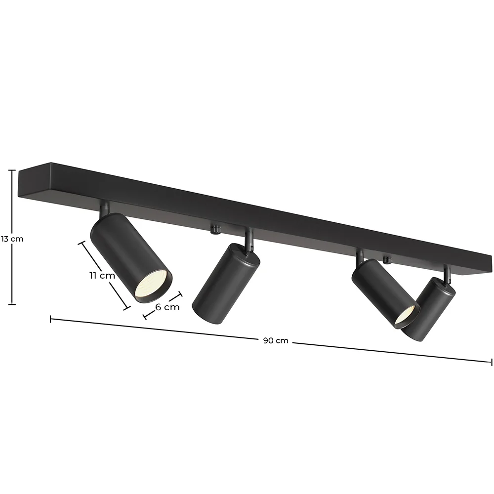 Candeeiro de Teto Rail - 4 Focos Ajustáveis - 90CM image 10