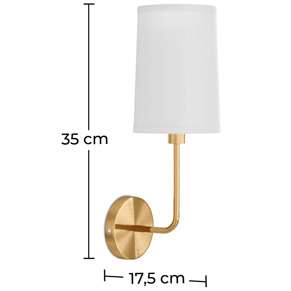 Candeeiro Aplique de Parede - Dourado com Abajur de Tecido - Miu image 10