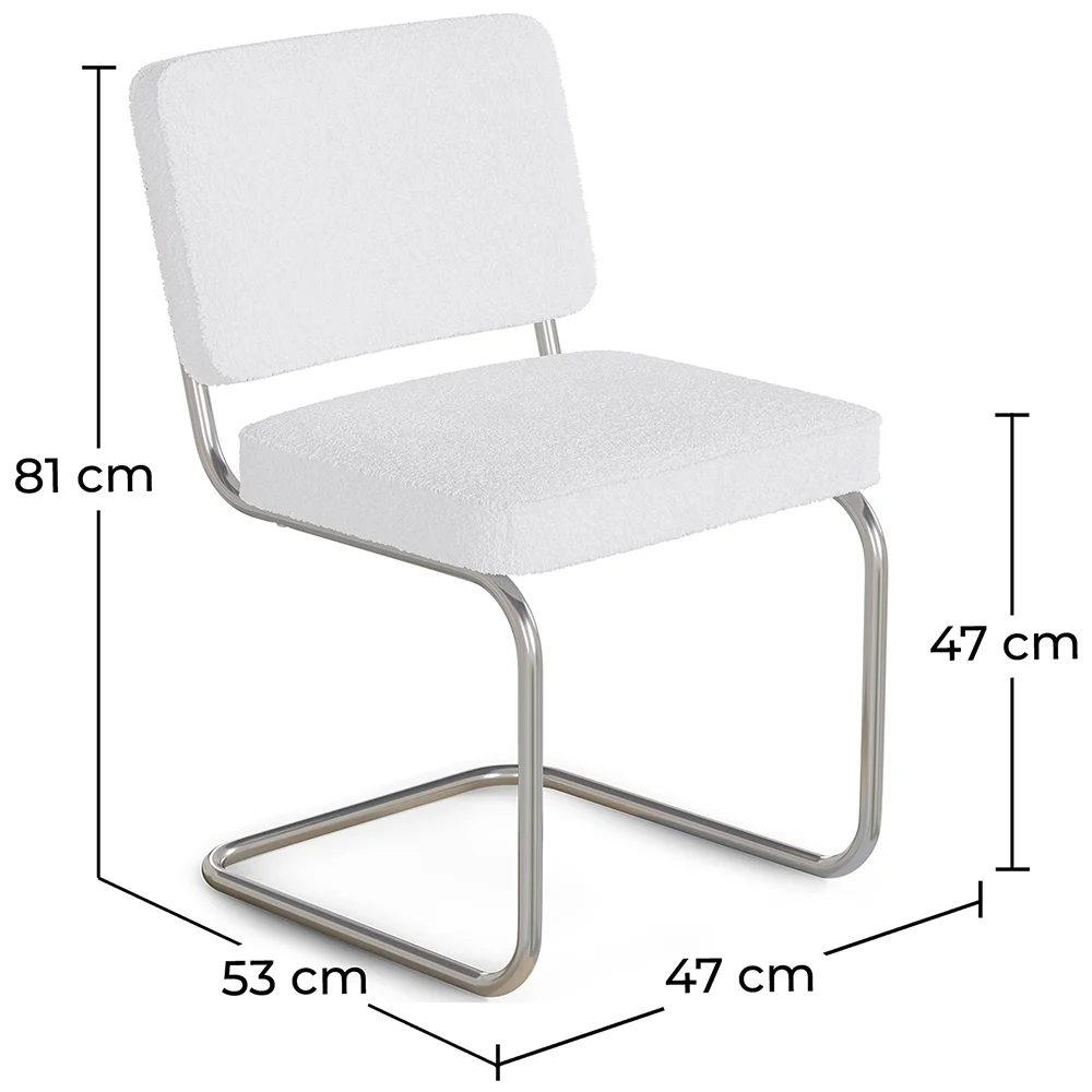 Cadeira de Jantar - Estofada em Tecido Bouclé - Henr image 10