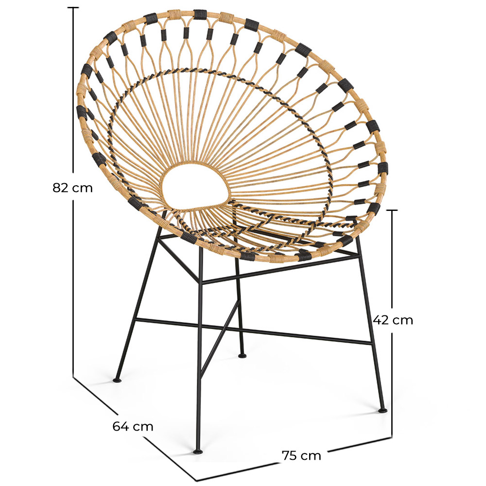  Cadeira redonda de exterior em ratã sintético - Design Boho Bali - Elsa image 10