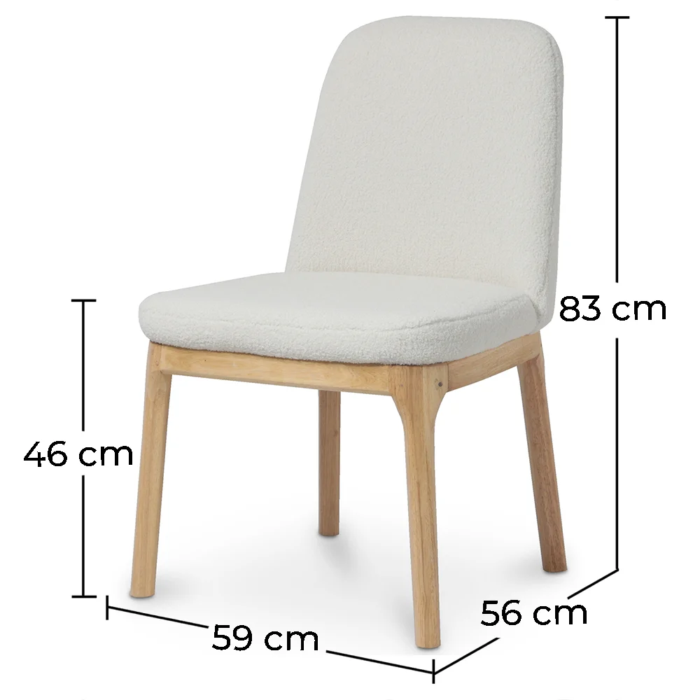 Cadeira de Jantar Estofada - Bouclé Branco - Biscayne image 10