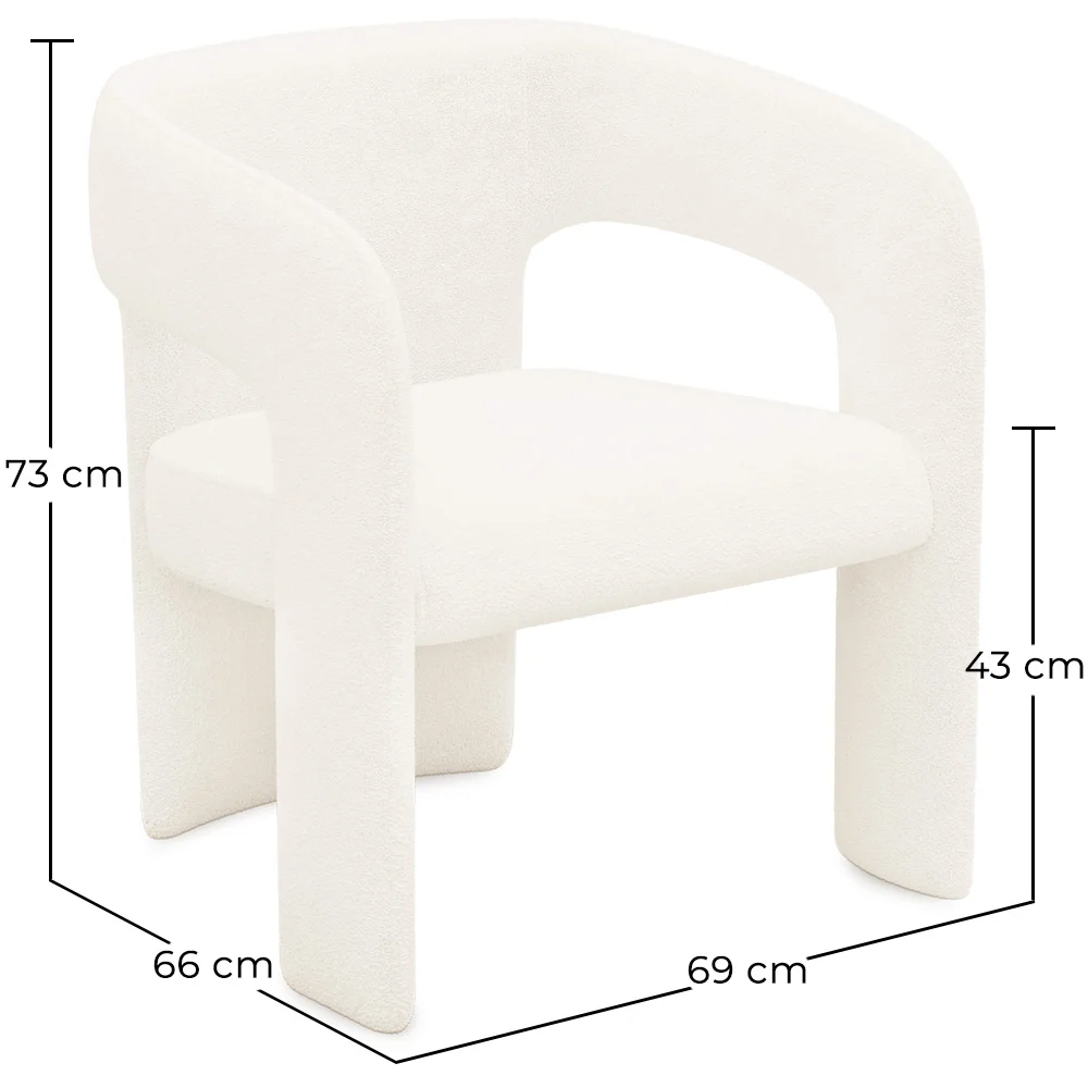 Cadeira de Jantar Estofada - Bouclé Branco - Ashley image 10