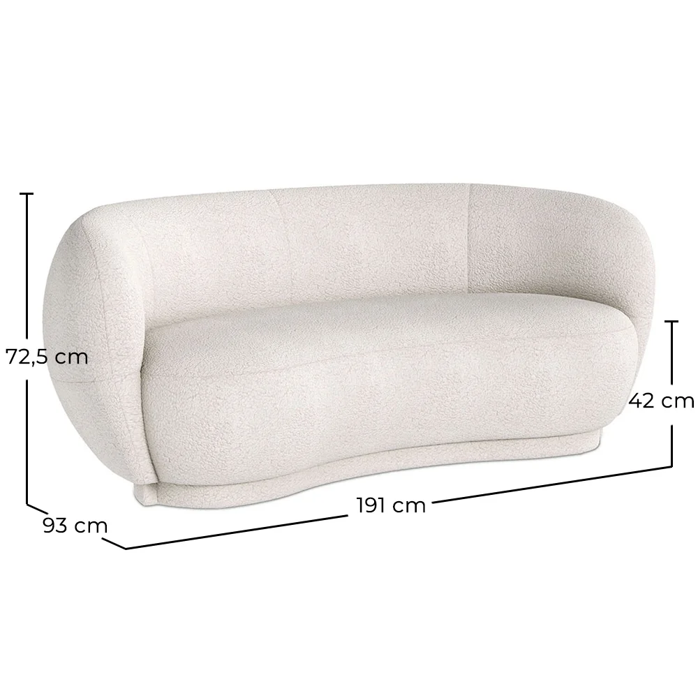 Sofá curvo de 3 lugares em tecido Bouclé - Curvy image 10