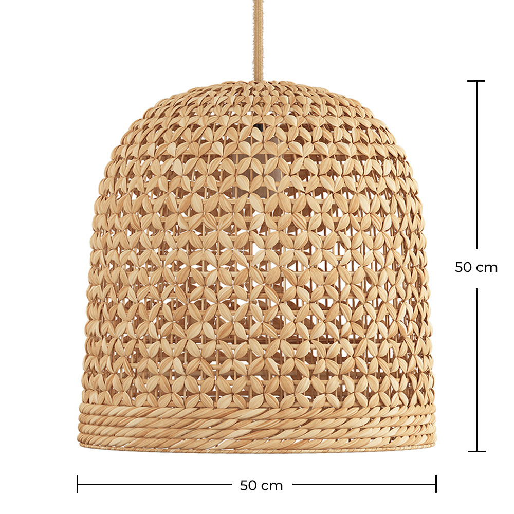 Luminária de teto de rattan - Luminária pendente de design boho Bali - 50cm - Rava image 10