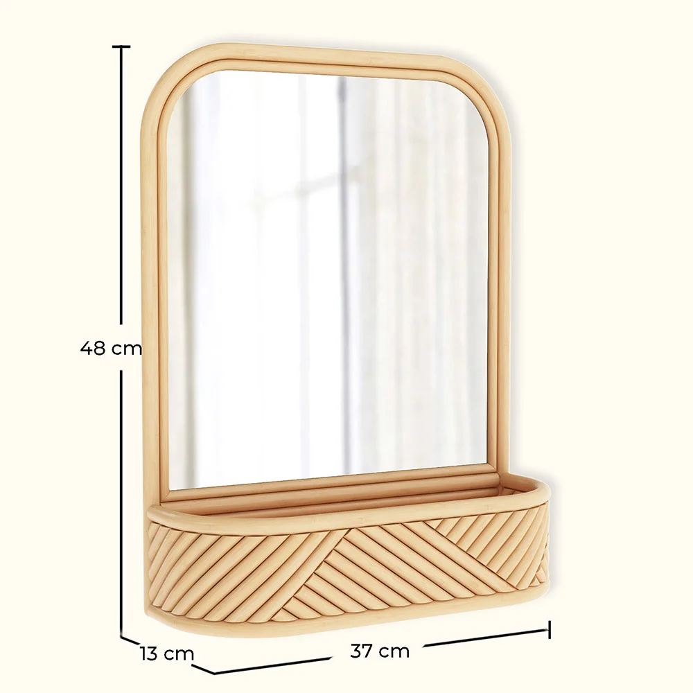 Espelho de Parede com Moldura de Rattan - Estilo Boho Bali - Amara image 10