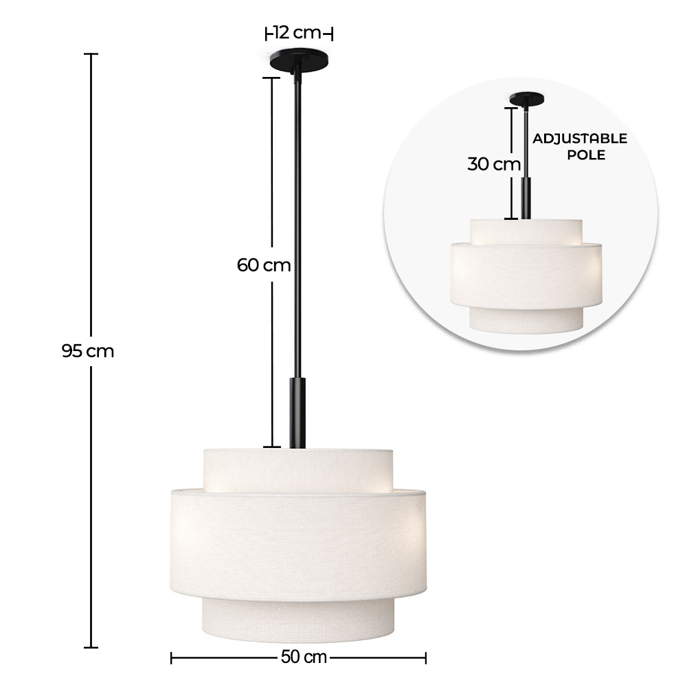 Luminária Pendente de Teto - Abajur de Tecido - Lorwe image 10