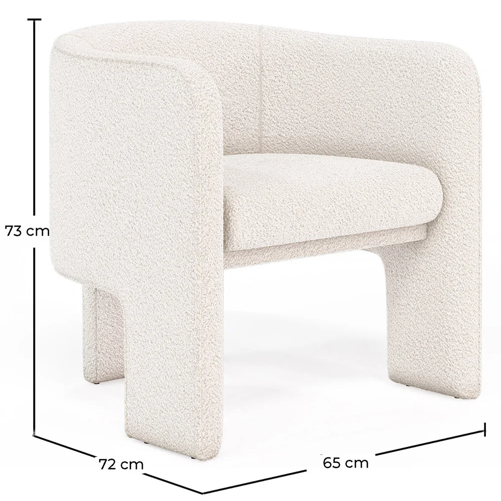 Poltrona de Design - Poltrona Estofada em Tecido Bouclé - Curtis image 10
