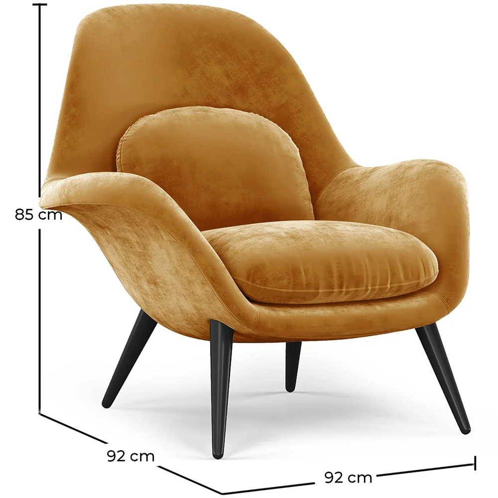 Poltrona estofada em veludo - Uyere image 10