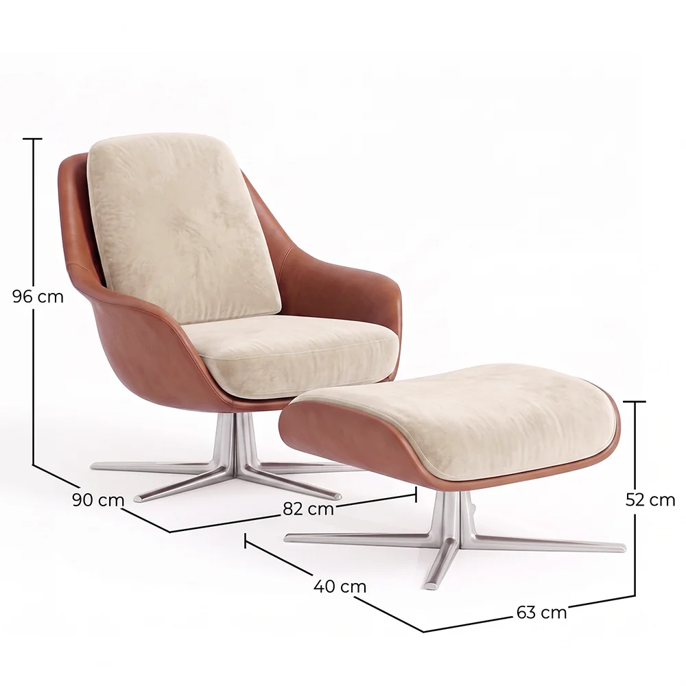 Cadeira de Design Contemporâneo Estofada com Apoio para os Pés - Asher image 10
