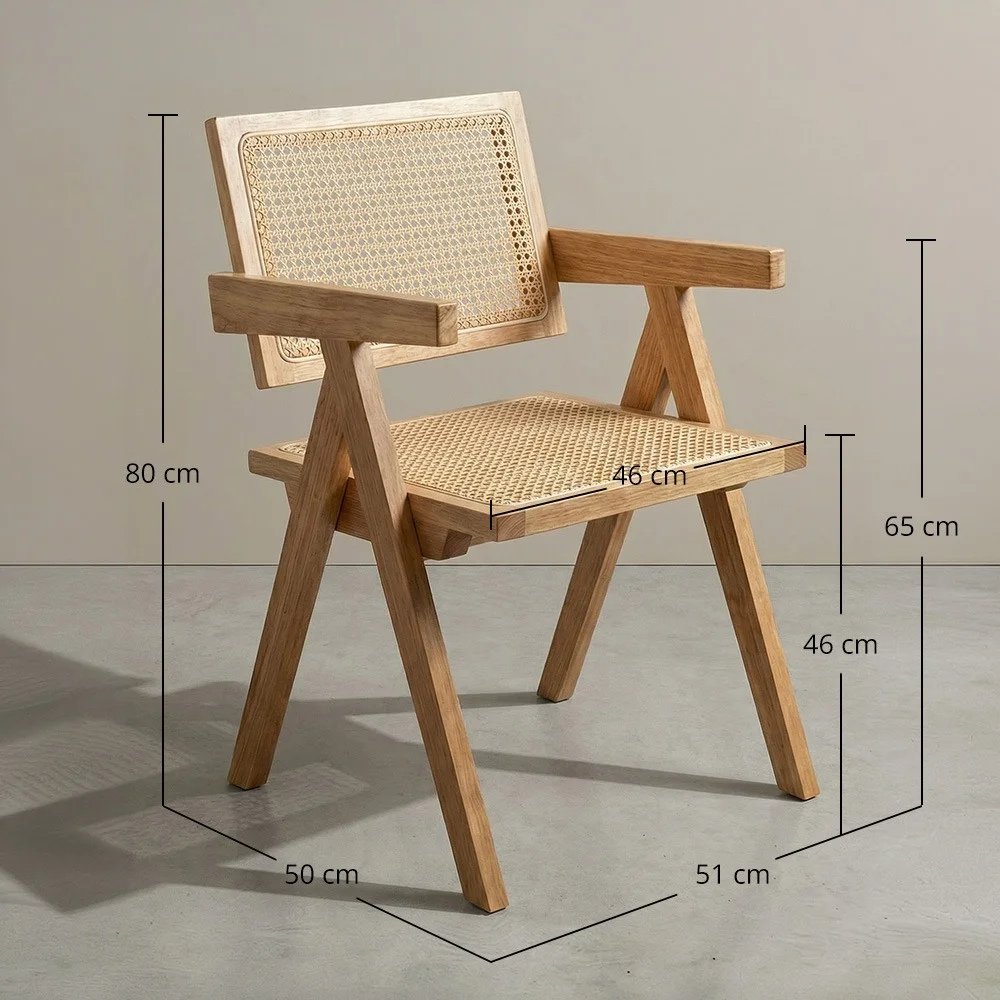 Cadeira de jantar em vime canage - com braços - Kane image 10