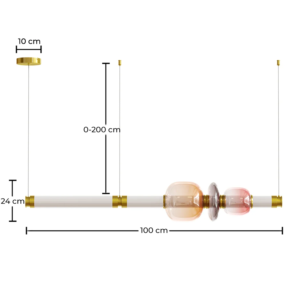 Luminária Pendente de Cristal - LED - Singlen 100 CM image 10