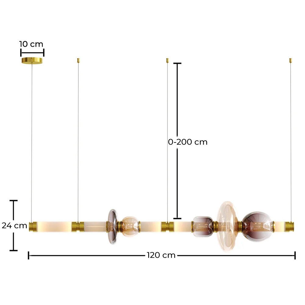 Luminária Pendente de Cristal - LED - Singlen 120 CM image 10