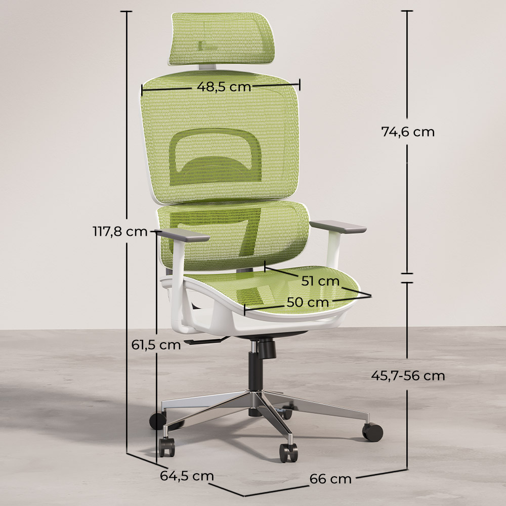 Cadeira de escritório ergonômica com rodas e apoio para braços - Keys image 10